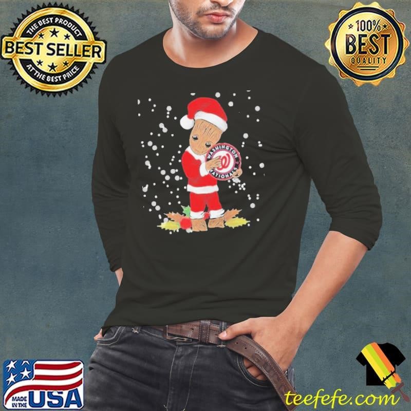 Santa Baby Groot Hug Washington Nationals Christmas shirt