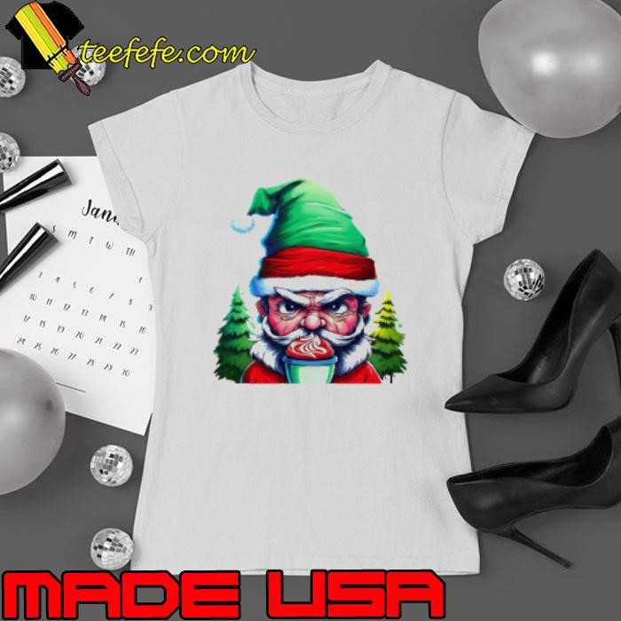 Santa Claus Illustration Drinking Hot Cocoa Shirt