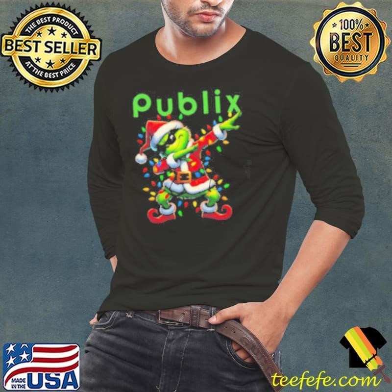 Santa Grinch Dabbing Publix Merry Christmas Light Long Sleeve Tee