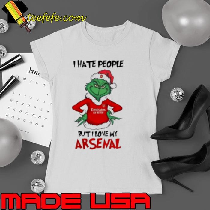 Santa Grinch I hate people but I love my Arsenal 2024 Ladies tee