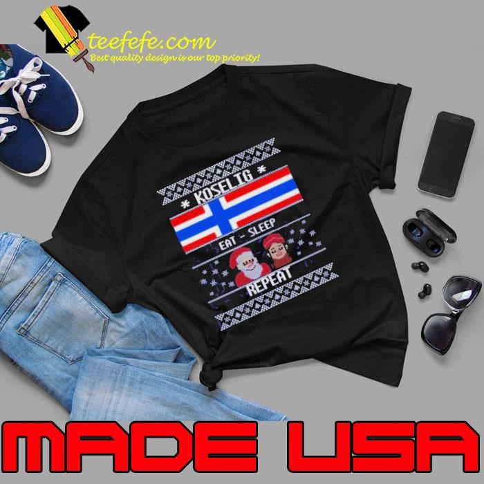 Santa and Elf koselig eat sleep repeat Ugly Christmas Unisex