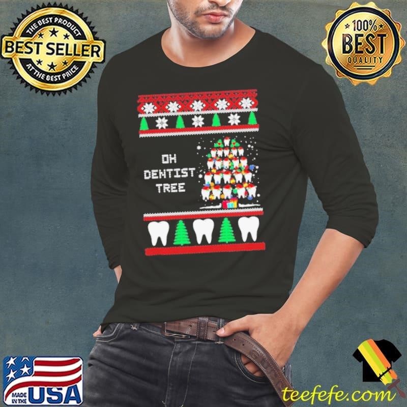 Santa tooth oh dentistree merry ugly christmas Long Sleeve Tee