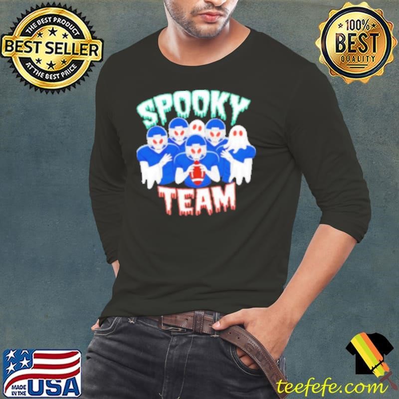 Scary Spooky Ghost Team Halloween American Football Long Sleeve Tee