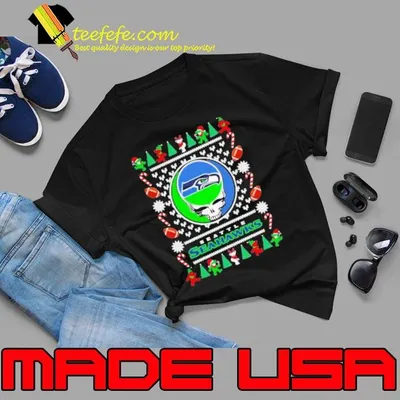 Seattle seahawks grateful dead ugly christmas shirt