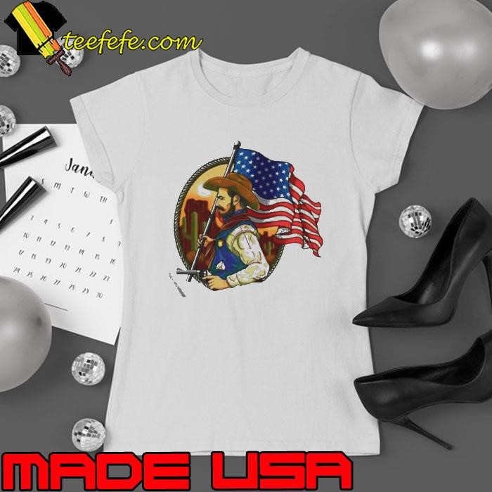 Sheriff Man With American Flag Ladies tee
