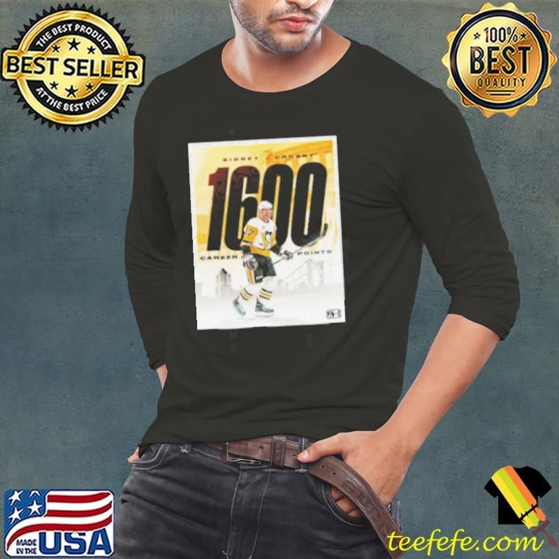 Sidney Crosby Pittsburgh Penguins NHL 1600 Career Points On The Power Play Poster Long Sleeve Tee