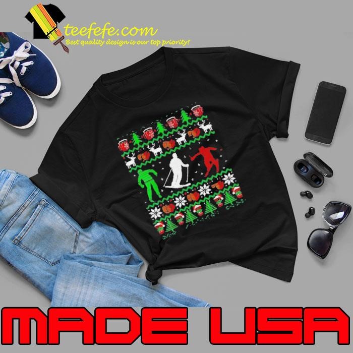 Skiing Coffee Ugly Christmas shirt