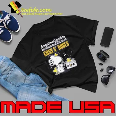 Snoopy And Woodstock Sometimes I Need To Be Alone And Listen To Guns N’ Roses shirt