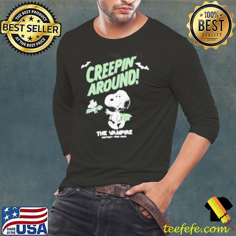 Snoopy Creepin Around Creature Of The Night The Vampire Long Sleeve Tee
