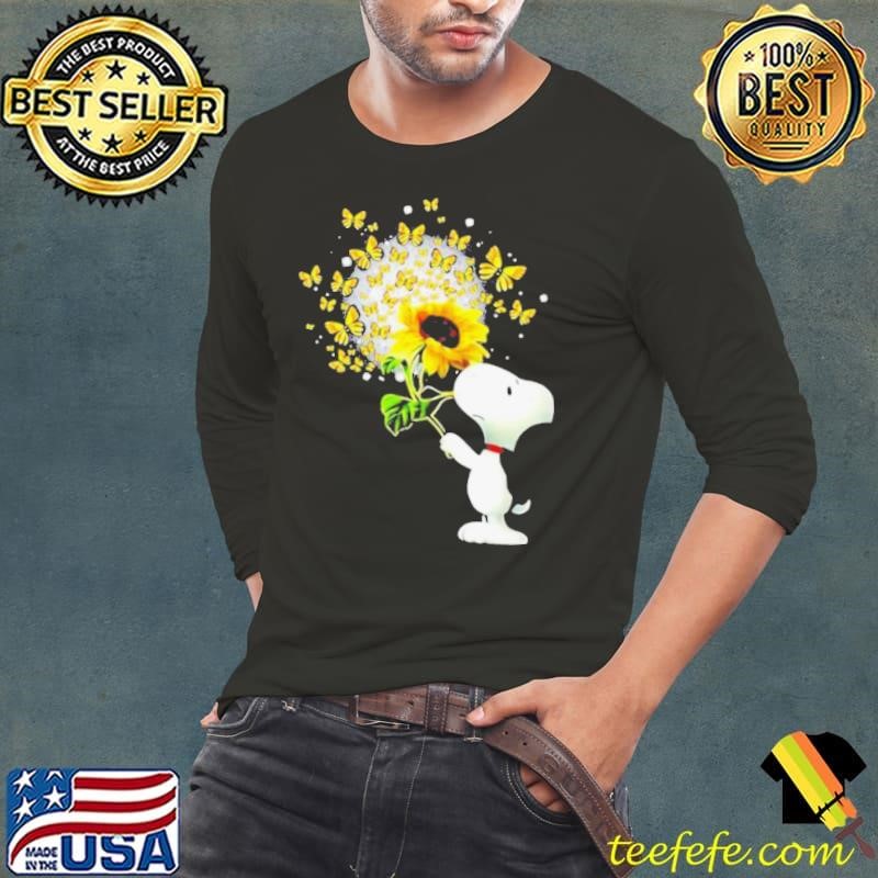 Snoopy Smell Sunflower Butterflies shirt