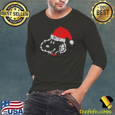 Snoopy Wear Santa Hat Sparkling Diamond Christmas shirt