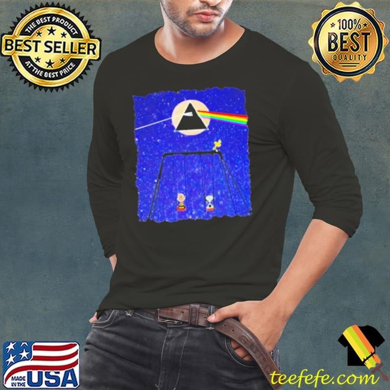 Snoopy Woodstock And Friend Watching Moon Pink Floyd shirt