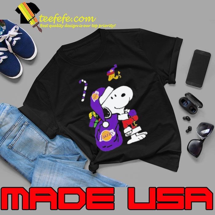Snoopy and Woodstock Los Angeles Lakers Christmas Unisex