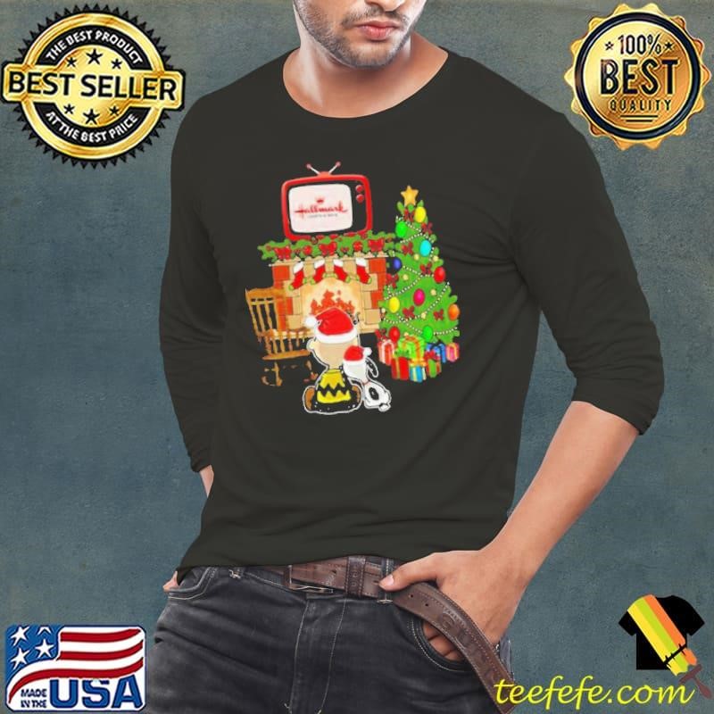 Snoopy and friends watching Hallmark Christmas movie shirt