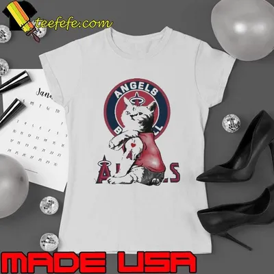 Tattoo Cat I love Angels Baseball shirt