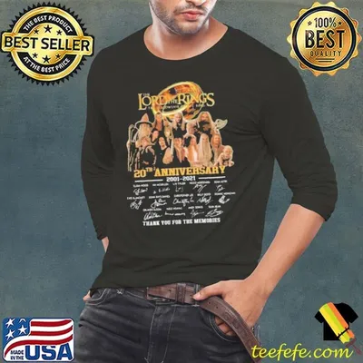 The Lord Of The Rings 20th Anniversary 2001 2021 Thank You For The Memories shirt