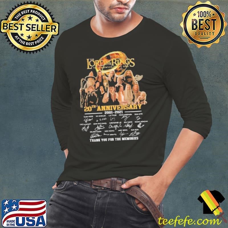 The Lord Of The Rings 20th Anniversary 2001 2021 Thank You For The Memories shirt