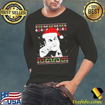 Tony Soprano smoking Christmas ugly shirt