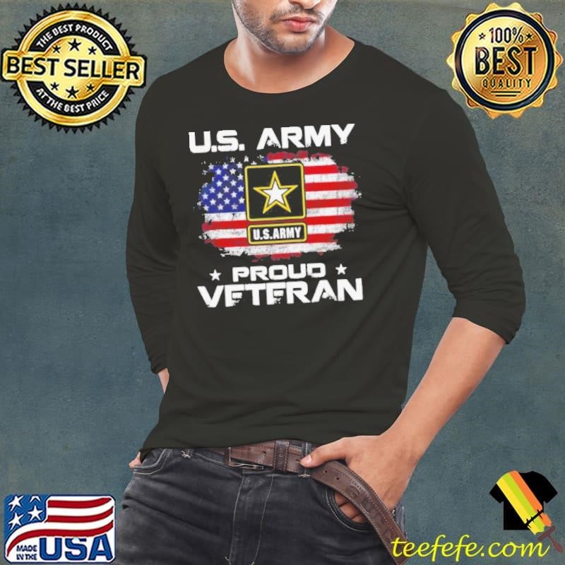 U.S Army Proud Veteran With American Flag shirt
