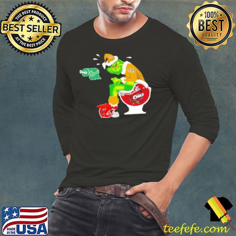 UCF Knights Grinch Santa Toilet Temple Owls Cincinnati Bearcats Christmas Shirt