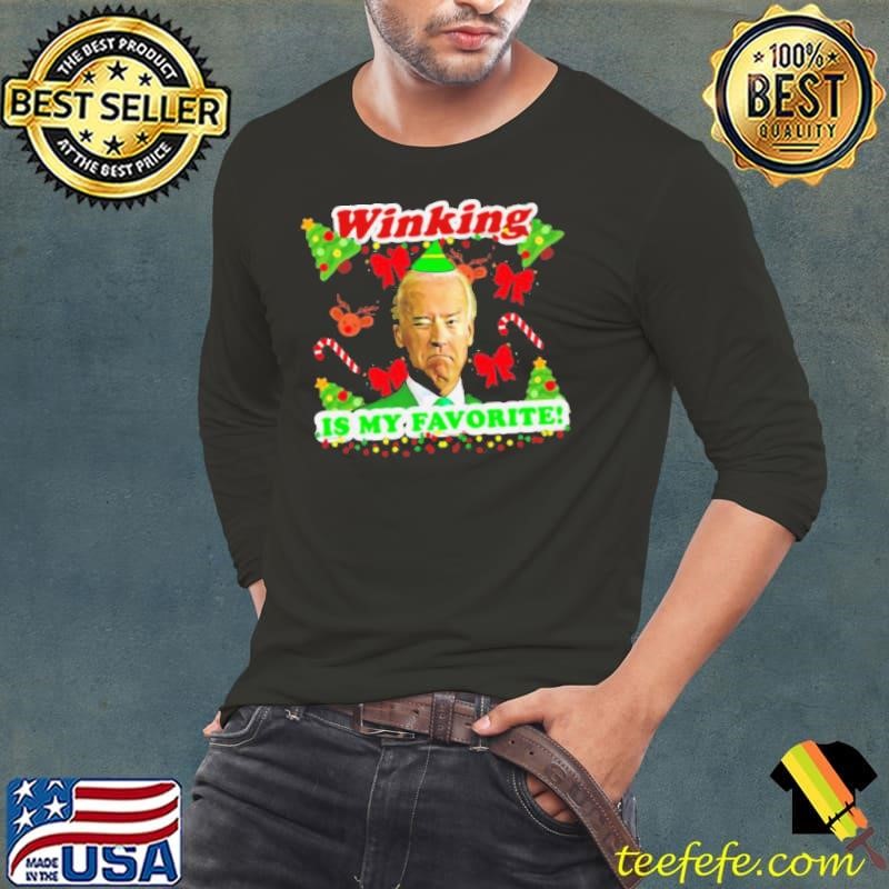 Winking Is My Favorite Joe Biden Ugly Christmas shirt
