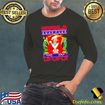 Women Funny Christmas Comma La Kamala Harris 2024 Xmas Gift Shirt