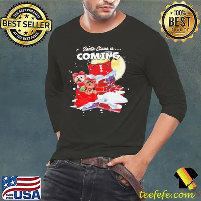 Yorkshire Terrier Santa Claus Is Coming Christmas shirt