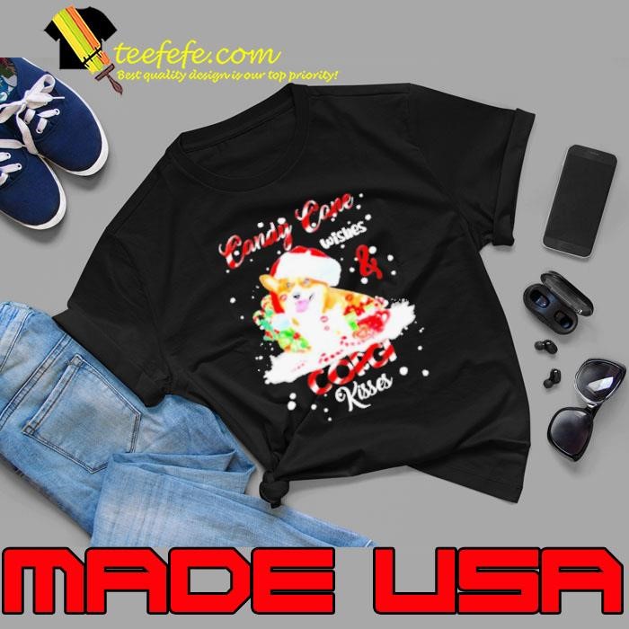 candy cane wishes and corgi kiss merry christmas Unisex