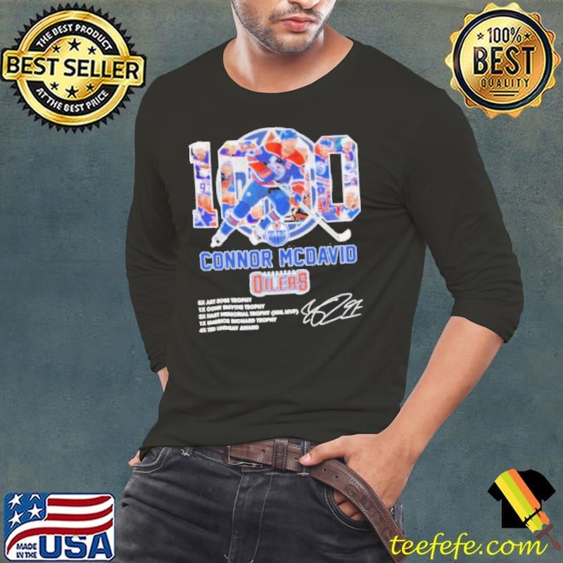 1000 Points Connor Mcdavid Edmonton Hockey Signature Long Sleeve Tee