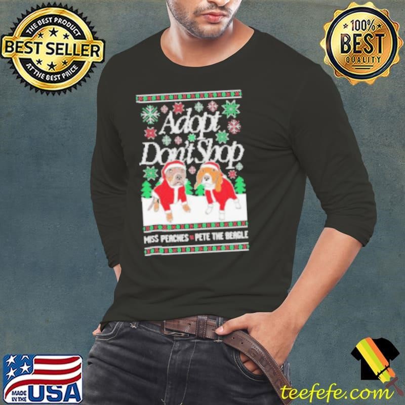 Adopt Don’t Shop Miss Peaches X Pete The Beagle Ugly Christmas 2024 Shirt