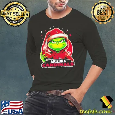 Arizona Cardinals Grinch wearing Santa hat Christmas 2024 shirt