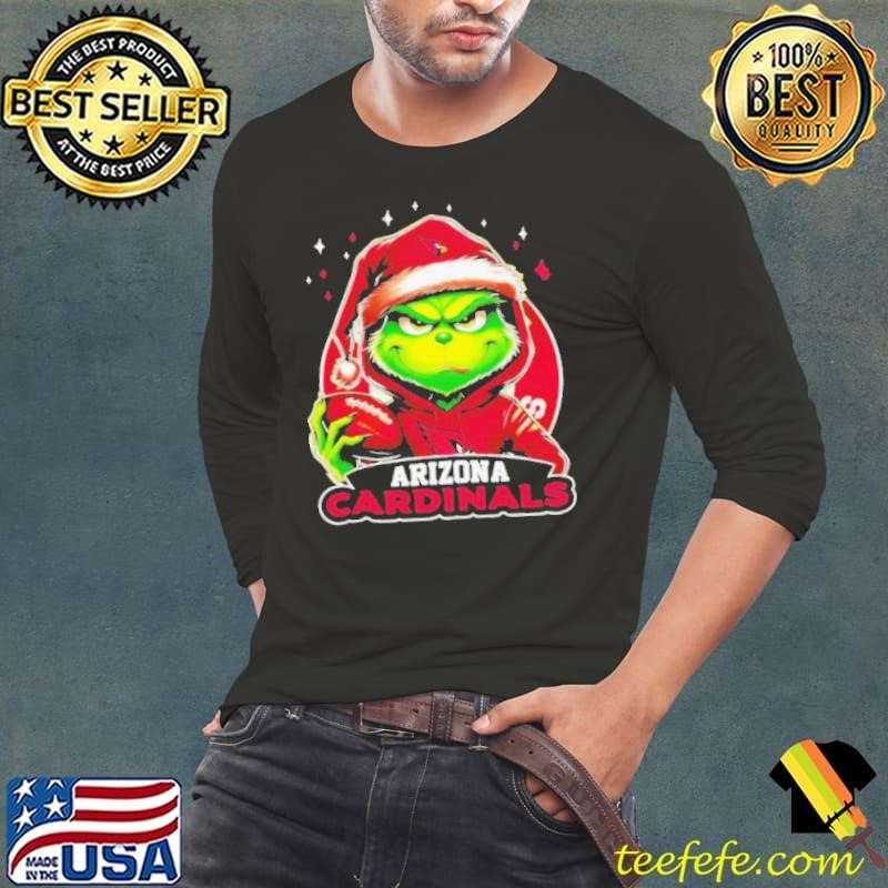 Arizona Cardinals Grinch wearing Santa hat Christmas 2024 shirt