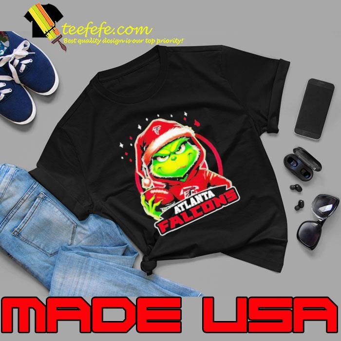 Atlanta Falcons Grinch wearing Santa hat Christmas 2024 Unisex