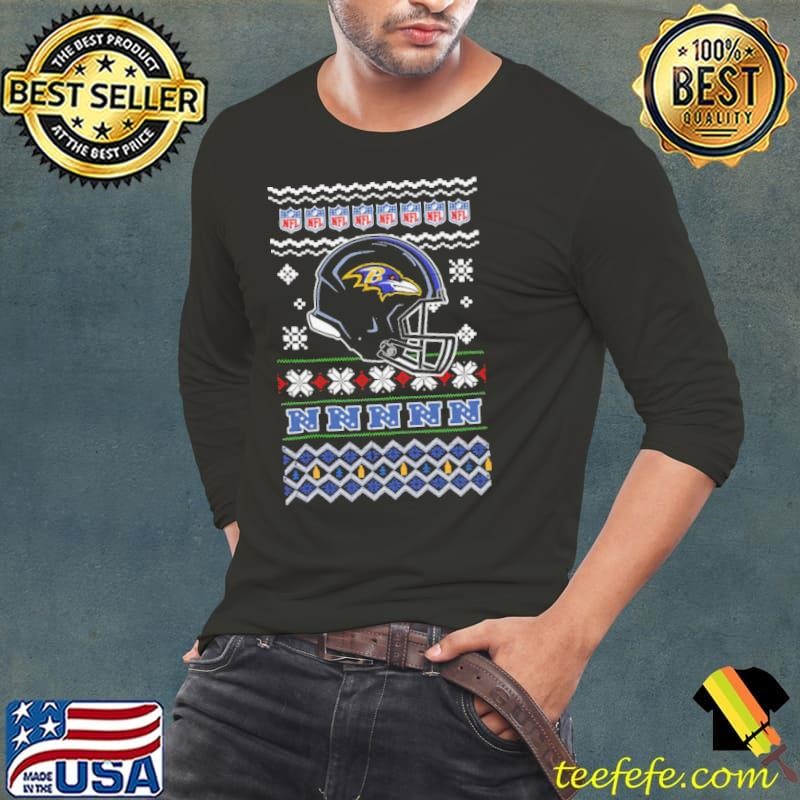 Baltimore Ravens NFL football Christmas helmet shirt