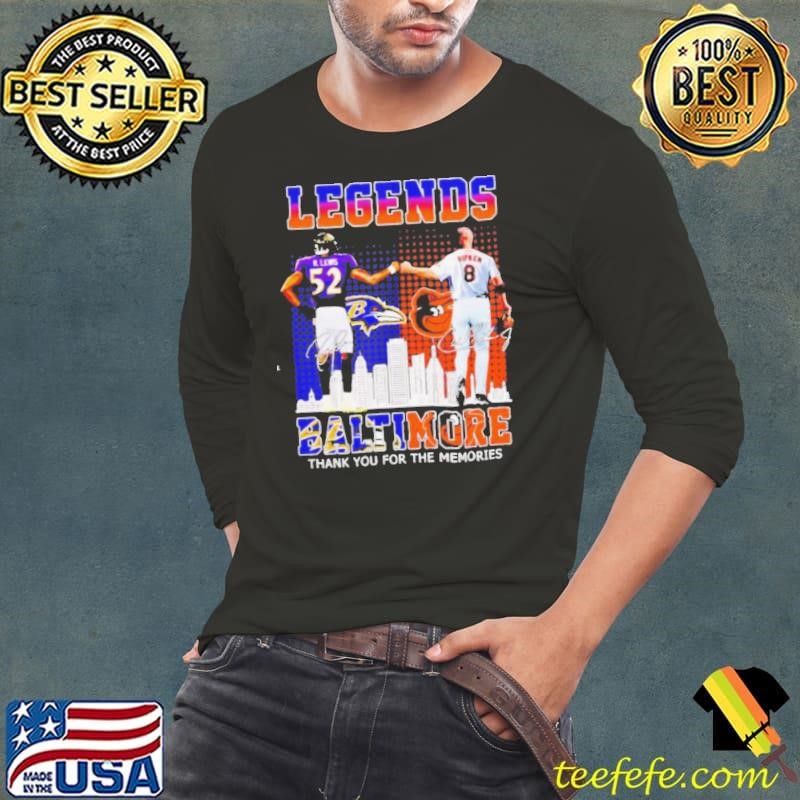 Baltimore Ravens and Baltimore Orioles legends Lewis and Ripken Signature Long Sleeve Tee