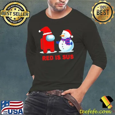 Best Red Is Sus Among Us Christmas Game Among Us Xmax shirt
