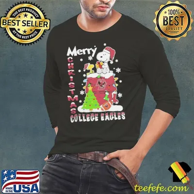 Boston College Eagles Snoopy And Woodstock Merry Christmas Shirt