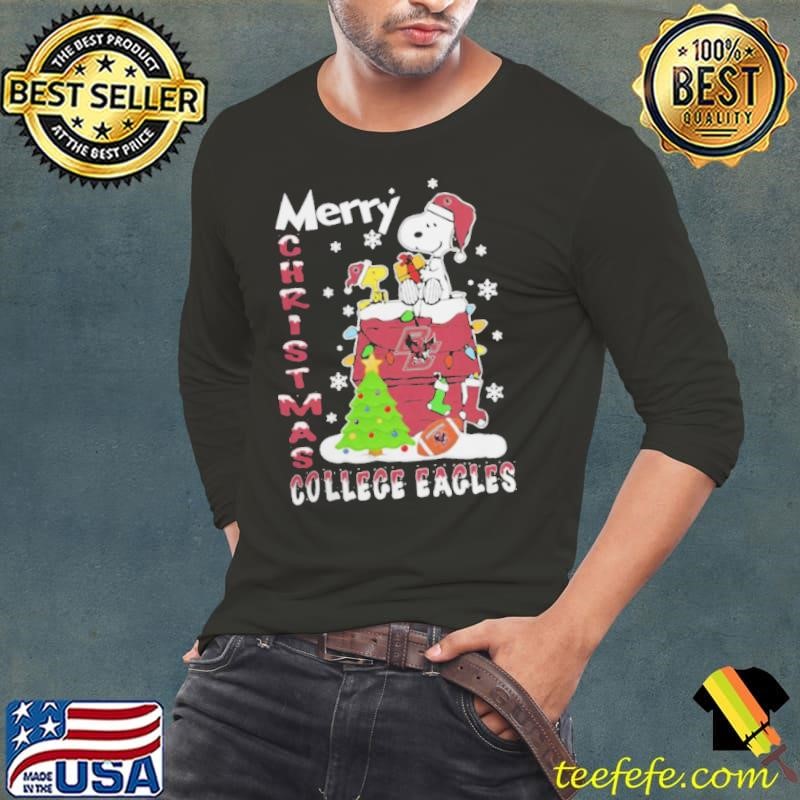 Boston College Eagles Snoopy And Woodstock Merry Christmas Shirt