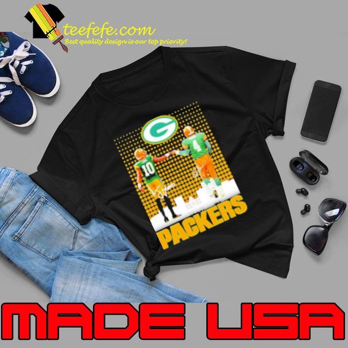 Brett Favre x Jordan Love Green Bay Packers signatures skyline Unisex