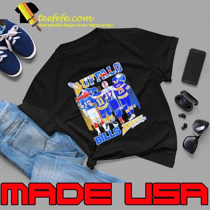 Buffalo Bills Josh Allen, Jim Kelly X Buffalo Hockey Gilbert Perreault, Rasmus Dahlin Unisex