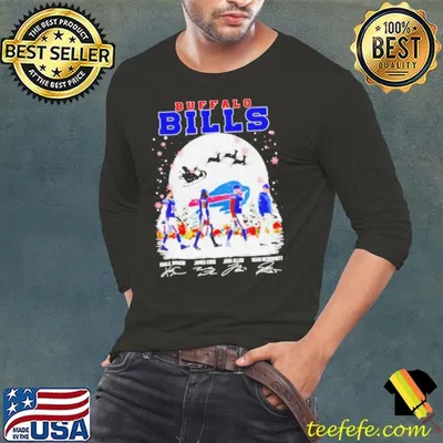 Buffalo Bills team players walk in snow Christmas shirt