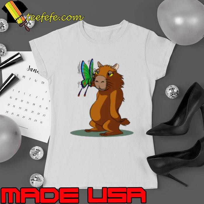 CAPYBARA and BUTTERFLY Ladies tee