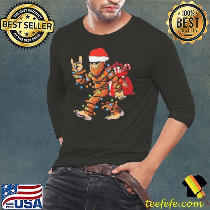 Christmas Bigfoot Sasquatch Rock Xmas Rocker Shirt