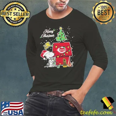 Cincinnati Reds Merry Christmas With Snoopy Baby Shirt