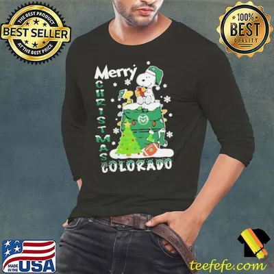 Colorado State Rams Snoopy And Woodstock Merry Christmas Shirt