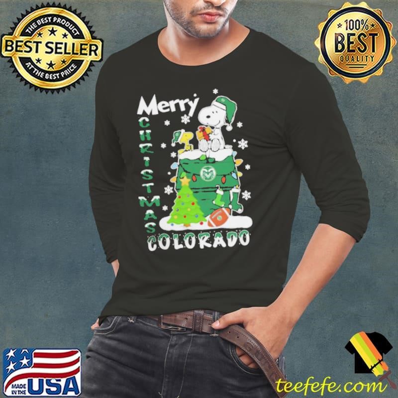 Colorado State Rams Snoopy And Woodstock Merry Christmas Shirt