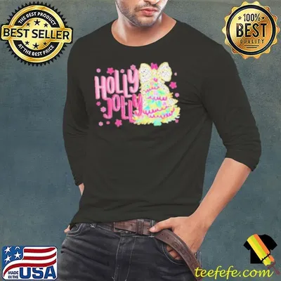 Coquette Christmas Colorful Holly And Jolly Christmas Tree 2024 Shirt