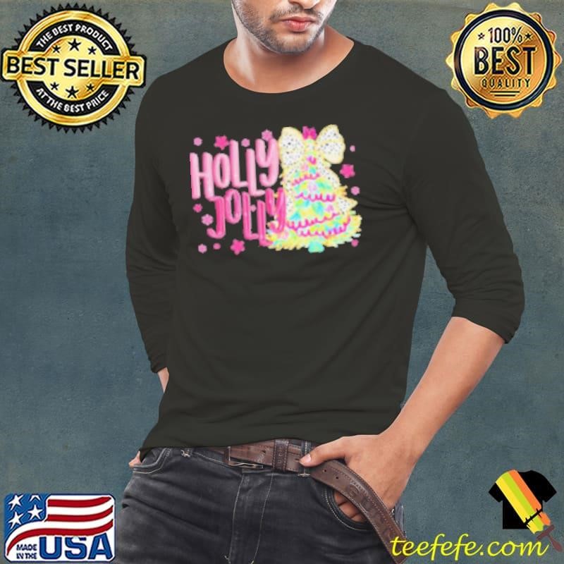 Coquette Christmas Colorful Holly And Jolly Christmas Tree 2024 Shirt