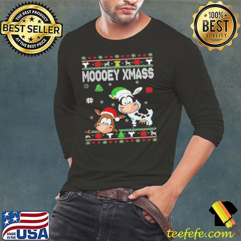 Cows Moooey Xmass Ugly Christmas Long Sleeve Tee