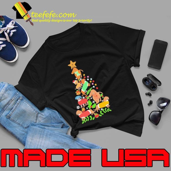 Cute Christmas Dachshund Tree Clothes Dog Lover Holiday Unisex